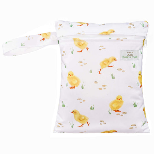 Bear & Moo Reusable Medium Wet Bag in Little Chicks