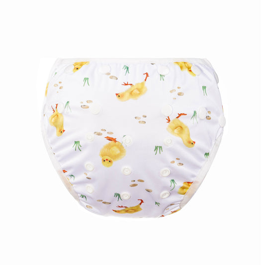 Bear & Moo Reusable Swim Nappy in Little Chicks print