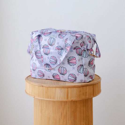 Bear & Moo Reusable Day Bags | Nappy Bags | Mermaid Shells print