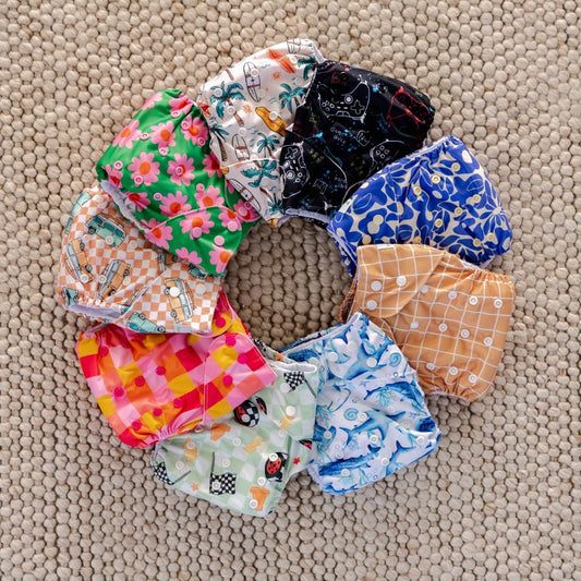 Gingernut Gingham Cloth Nappy | One Size Fits Most