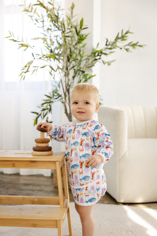 Sleeved Bib | Ocean Pals