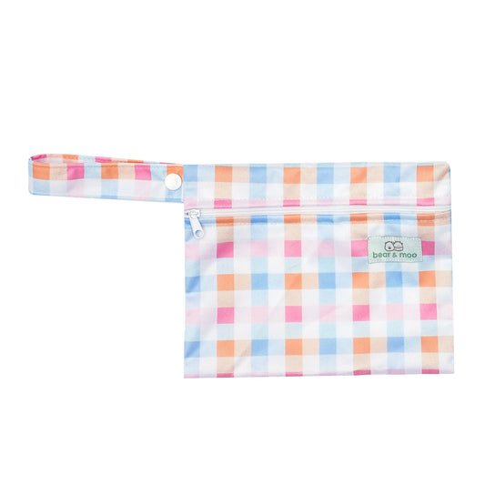 Bear & Moo Mini Wet Bag | Pastel Plaid