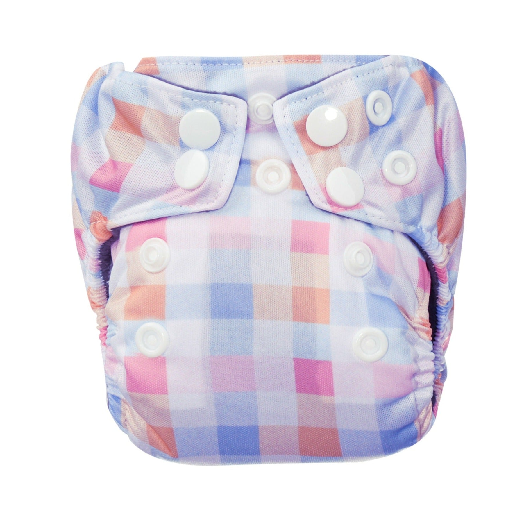 Bear & Moo Pastel Plaid Newborn Nappy