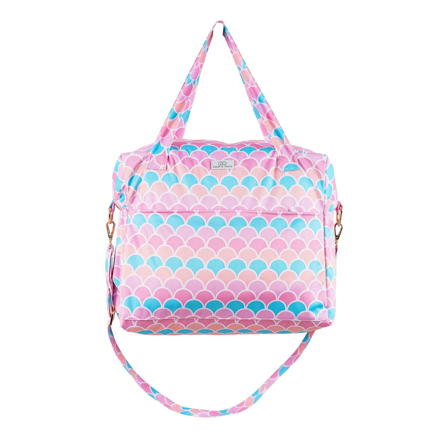 Bear & Moo Day Bag | Nappy Bag in Pastel Scales print