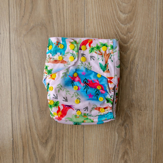 Bear & Moo Prehistoric Reusable Cloth Nappy | One Size Fits Most