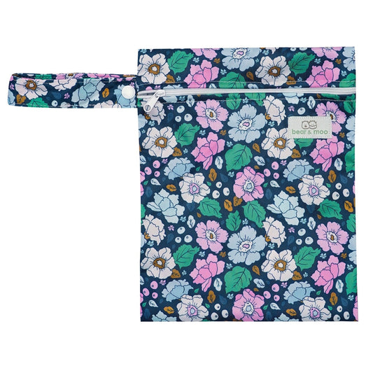 Bear & Moo Medium Wet Bag | Retro Vintage Blooms