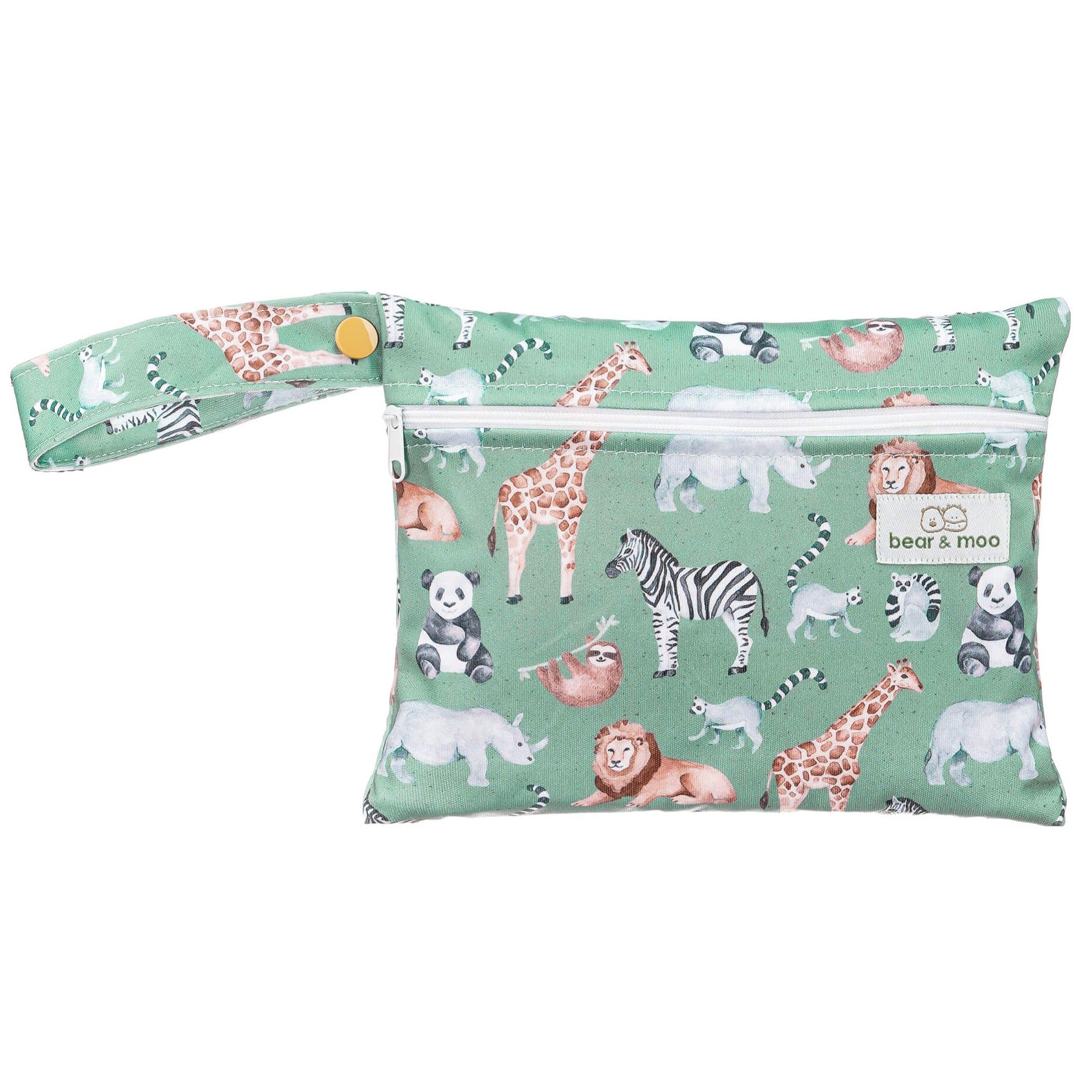 Bear & Moo Reusable Mini Wet Bag in Safari Animals print