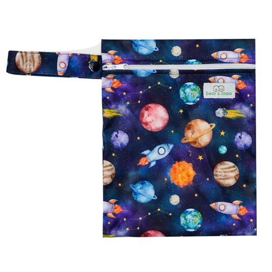 Bear & Moo Medium Wet Bag | Space Rockets