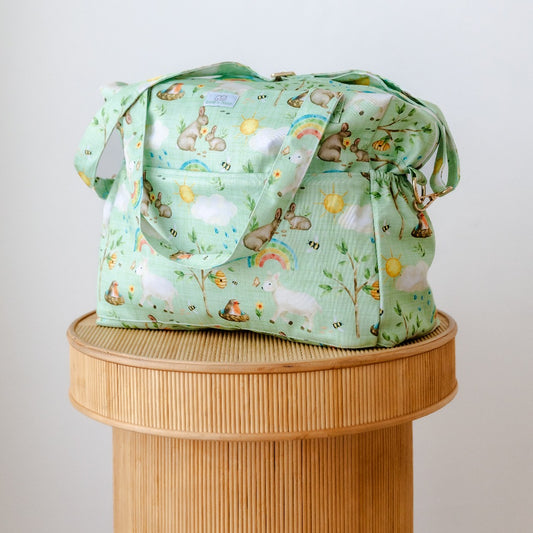 Bear & Moo Reusable Day Bags | Nappy Bags | Signs of Spring print