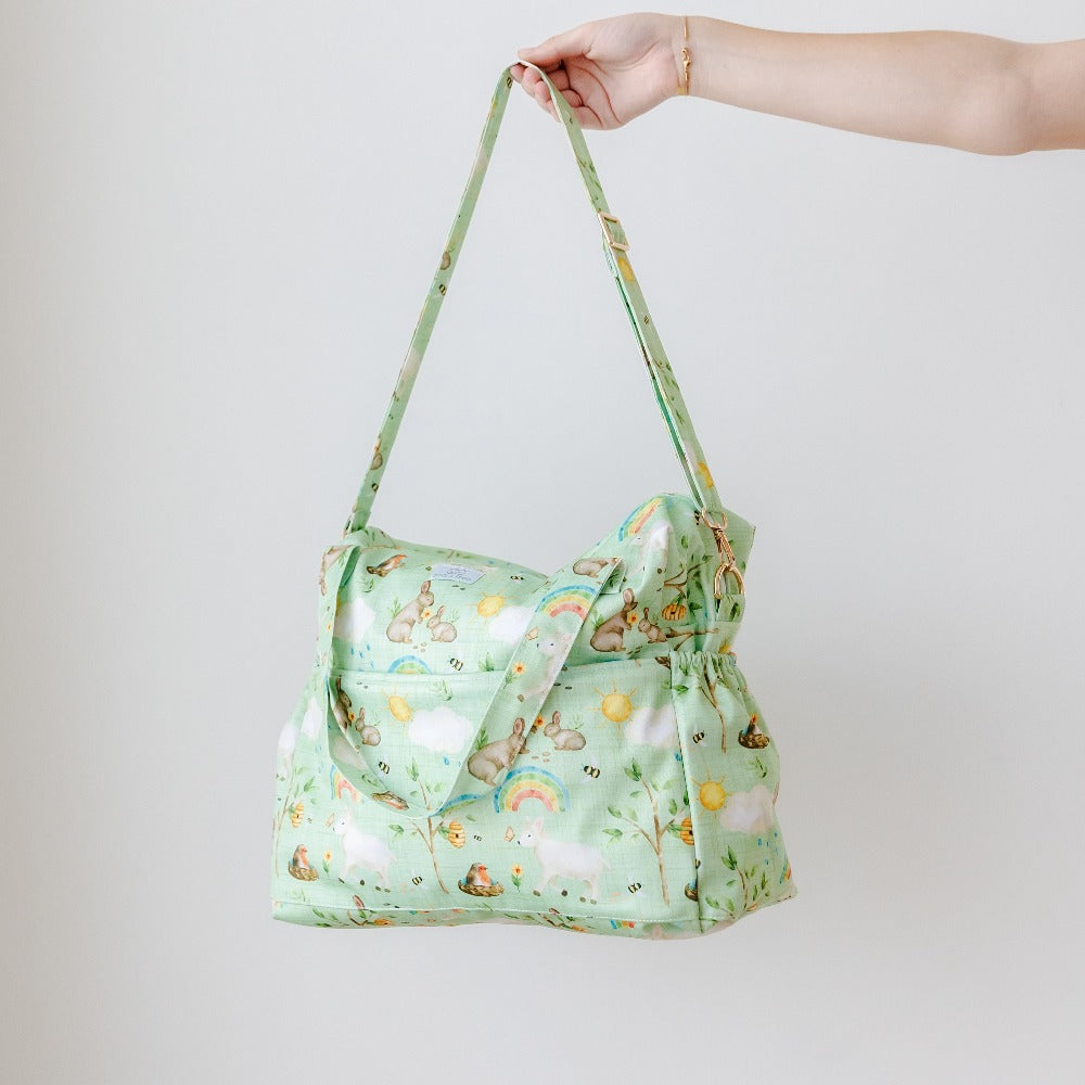 Bear & Moo Reusable Day Bags | Nappy Bags | Signs of Spring print