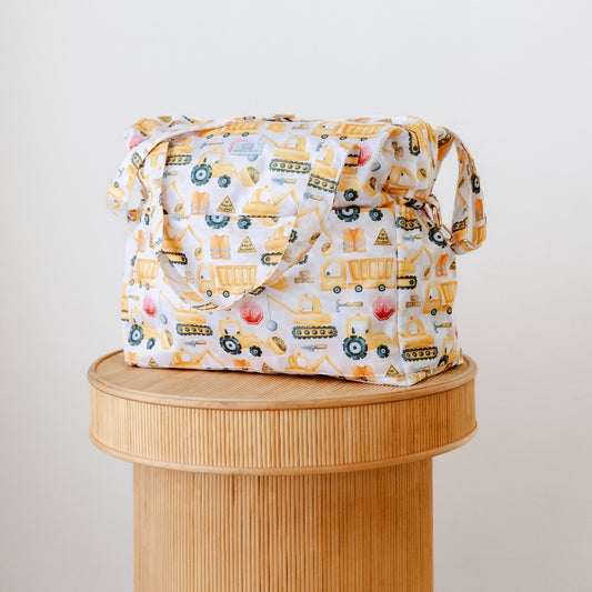 Bear & Moo Reusable Day Bags | Nappy Bags | Stop for Construction print