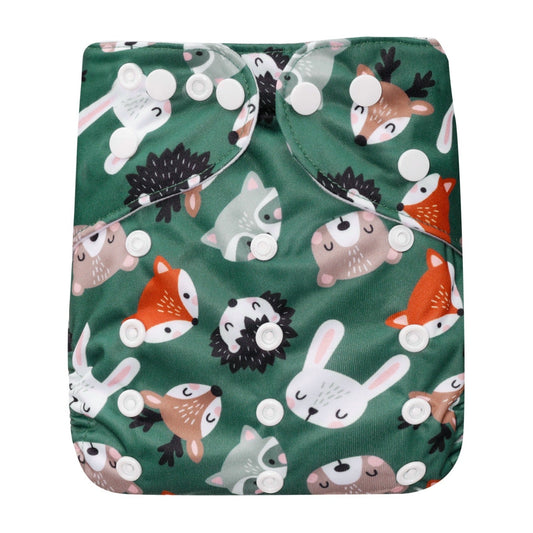 Bear & Moo Woodland Critters Cloth Nappy | One Size Fits Most