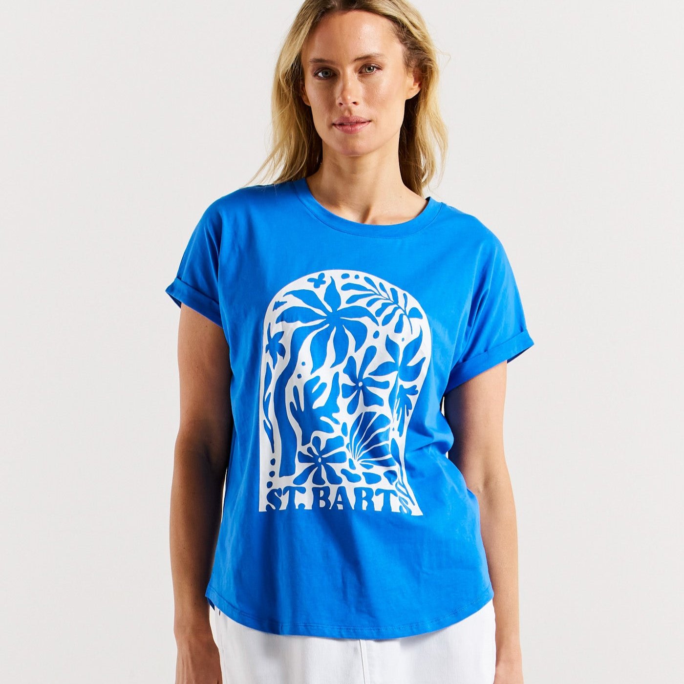 Hailey Short Sleeve Tee | St. Barts Palm available at Bear & Moo